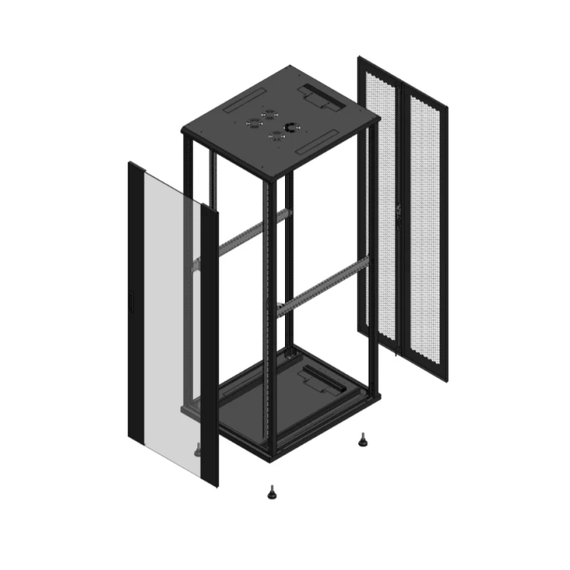 Gigamedia Vloer patchkast AV enkel VER AR dubbel PER EX 19" 47HE 800x1000mm Zwart GGM 7047810PVSPPDEX