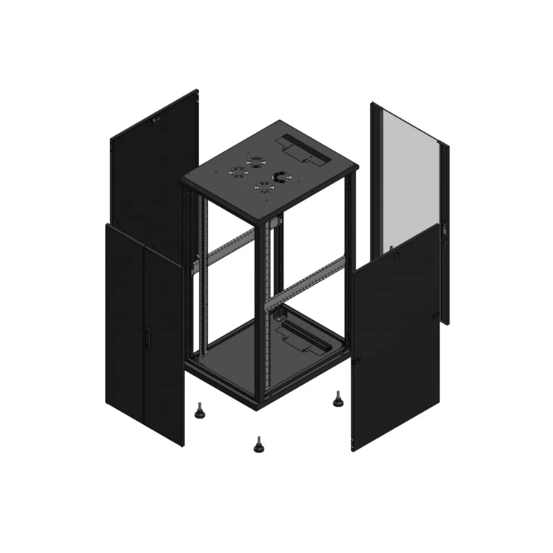 Gigamedia Vloer patchkast AV dubbel TOL AR enkel VER 19" 26HE 600x800mm Zwart GGM 702668PTDPVS