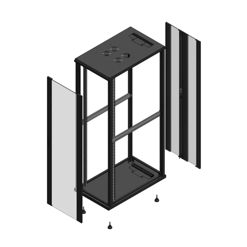 Gigamedia Vloer patchkast AV enkel VER AR dubbel VER EX 19" 42HE 600x1000mm Zwart GGM 7042610PVSPVDEX