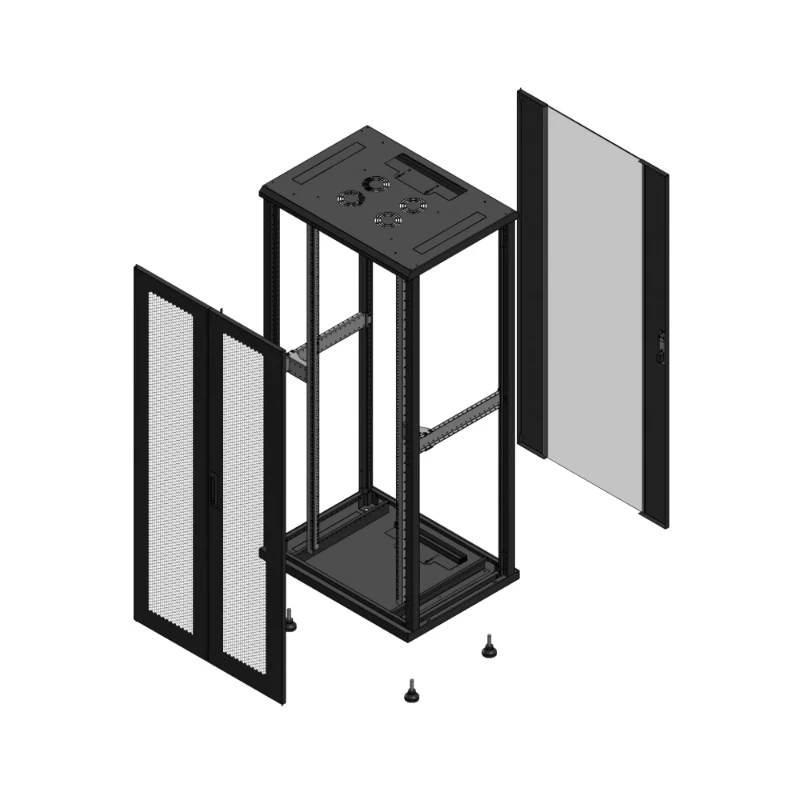 Gigamedia Vloer patchkast AV dubbel PER AR enkel VER EX 19" 36HE 800x600mm Zwart GGM 703686PPDPVSEX