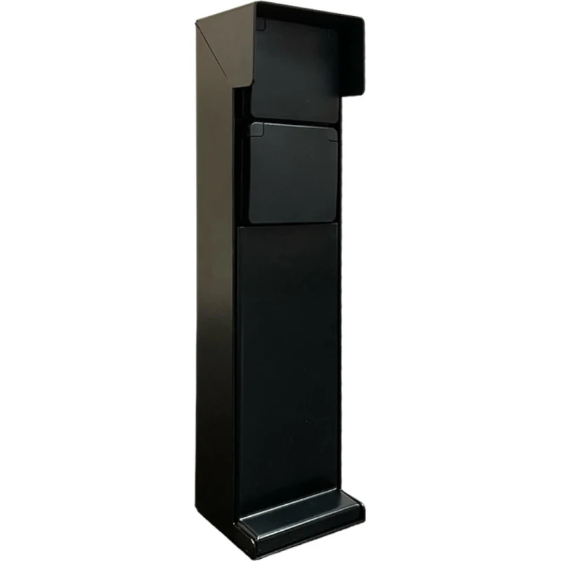 Glampère tuinpaal vlonder niko new hydro (kabeldoos kap en installatiedraad) 85x85mm 2 contactdozen Glanzend zwart IP55 NLV3721ZR