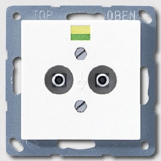 Jung AS range potentiaal aardingscontactdoos a(s)500 wit contactdoos 2-voudig inbouw Glanzend wit A565-2N