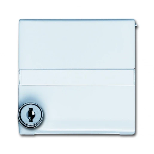 ABB Busch-Jaeger centraalplaat + kd + eenheid slot verloop si ip44 70x49x70mm Met tekstveld klapdeksel wit RAL 9010 2CKA001710A3793