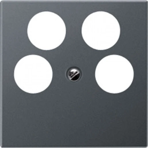 Jung A range centraalplaat- (onderdeel) afdekking a500 Satelliet 4 connectoren Zonder label antraciet A561-4SAT2ANM