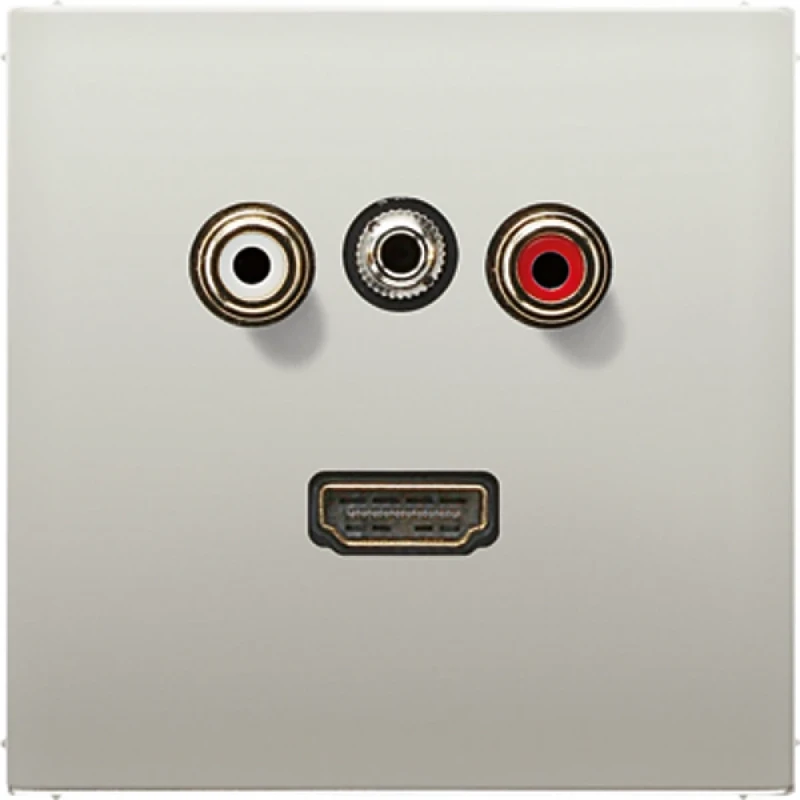 Jung LS range afdekking edelstaal audio/jack/hdmi MAES1082