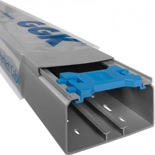 GGK LFG kabelkanaal 2000x90x60mm PVC Bodemperforatie met deksel RAL 7030 Z1008G