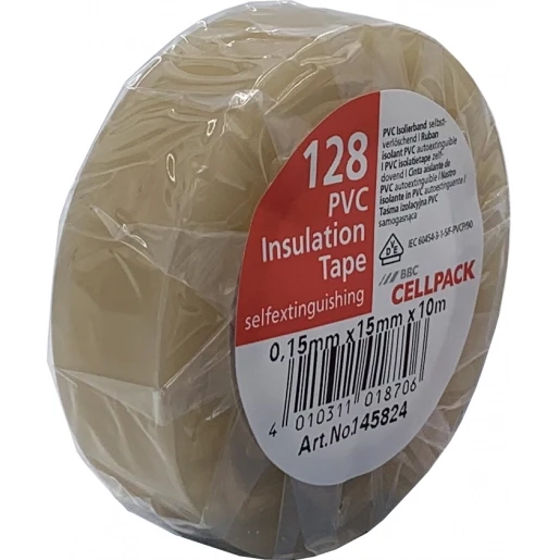Cellpack TAPE PVC 128 15MMX10M TRANSP.