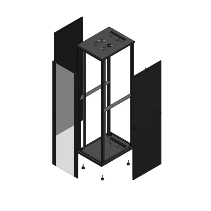 Gigamedia Vloer patchkast AV enkel VER SP 19" 47HE 600x800mm Zwart GGM 704768PVSSP
