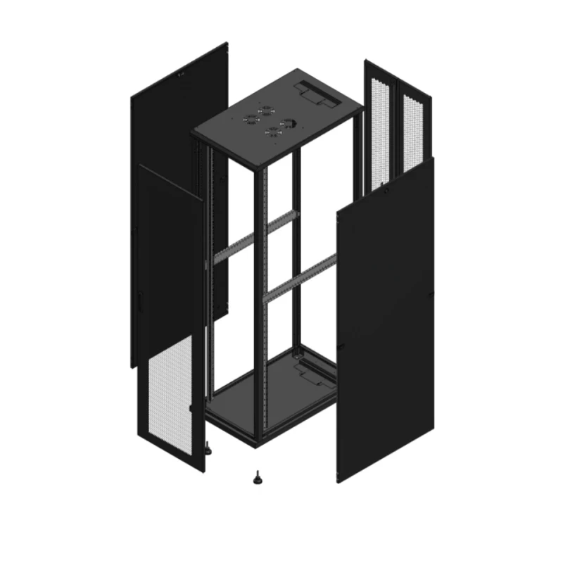 Gigamedia Vloer patchkast AV enkel PER AR dubbel PER 19" 47HE 600x1000mm Zwart GGM 7047610PPSPPD