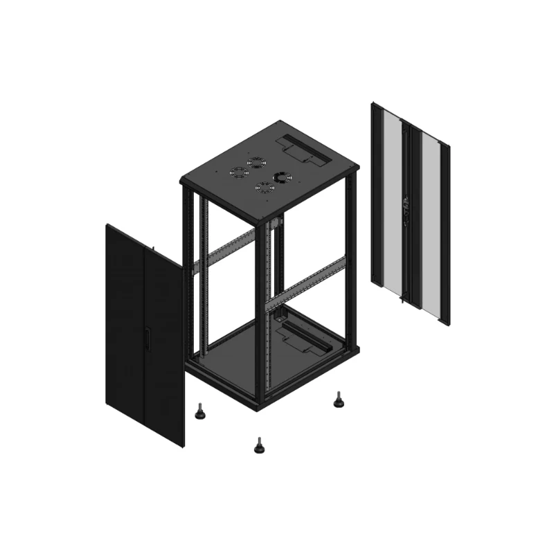 Gigamedia Vloer patchkast AV dubbel TOL AR dubbel VER EX 19" 26HE 600x800mm Zwart GGM 702668PTDPVDEX
