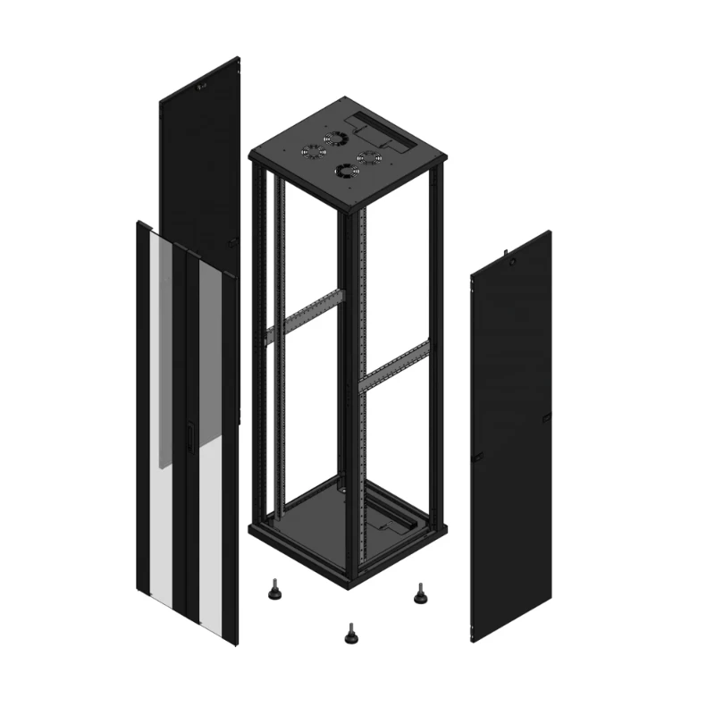 Gigamedia Vloer patchkast AV dubbel VER SP 19" 42HE 600x600mm Zwart GGM 704266PVDSP