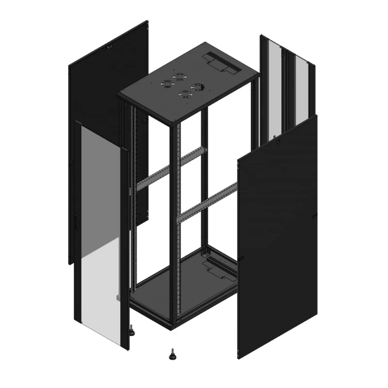 Gigamedia Vloer patchkast AV enkel VER AR dubbel VER 19" 42HE 600x1000mm Zwart GGM 7042610PVSPVD