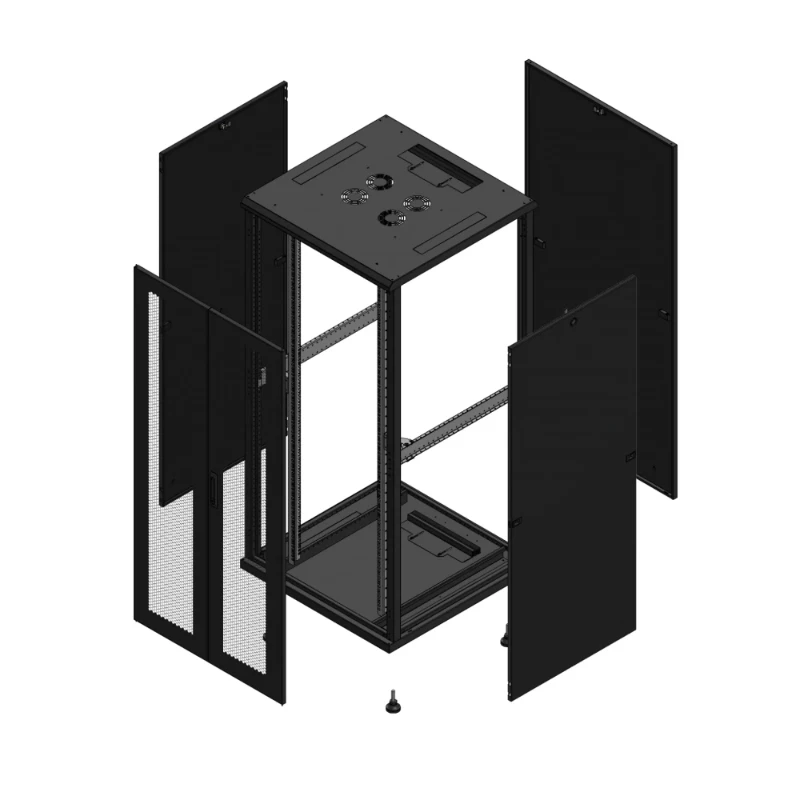 Gigamedia Vloer patchkast AV dubbel PER PAR 19" 36HE 800x800mm Zwart GGM 703688PPDPAR