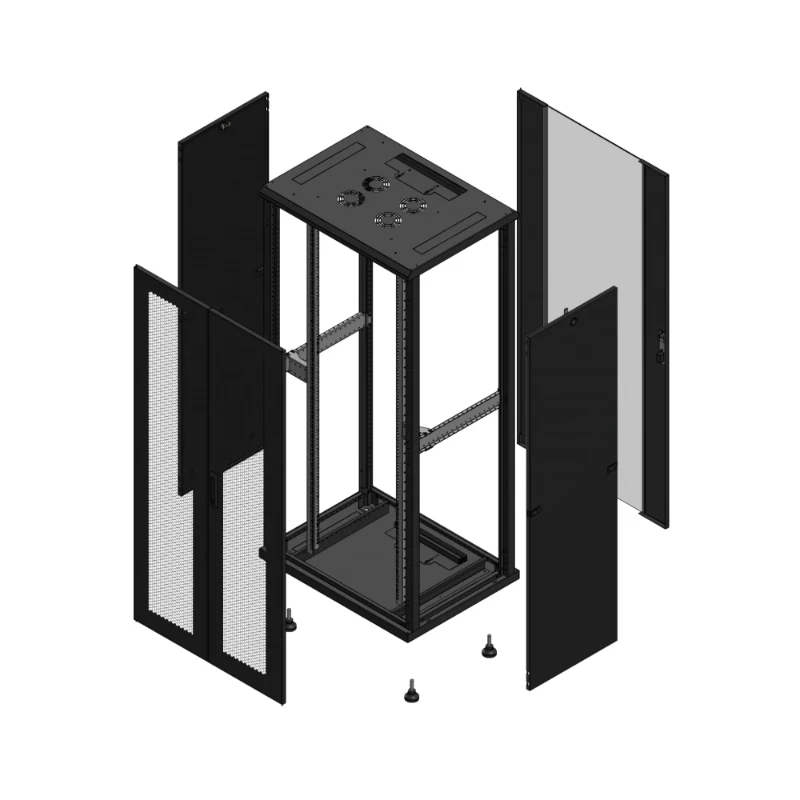 Gigamedia Vloer patchkast AV dubbel PER AR enkel VER 19" 36HE 800x600mm Zwart GGM 703686PPDPVS