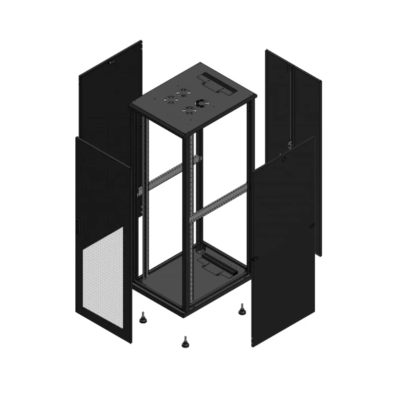 Gigamedia Vloer patchkast AV enkel PER AR dubbel TOL 19" 36HE 600x800mm Zwart GGM 703668PPSPTD