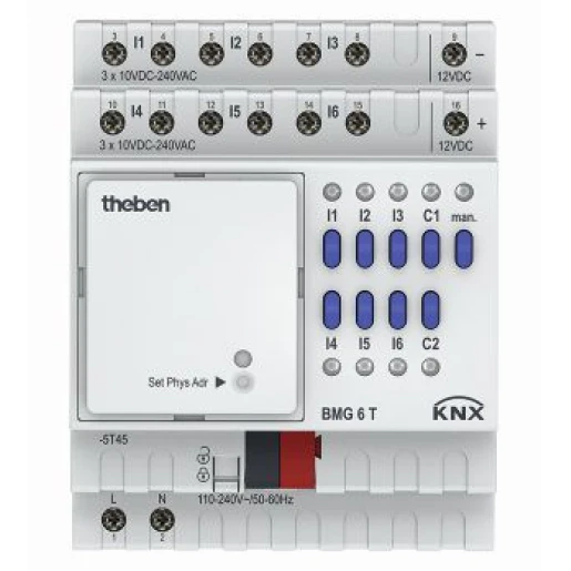 Theben Binaire ingang mix 2 basismodule 6-voudig 8 - 250V AC/DC KNX DIN-rail 4930230