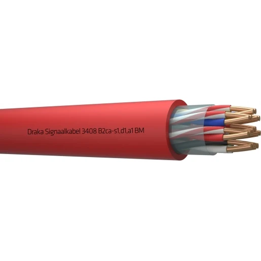 Draka 3400 BM B2ca signaalkabel 8x2x0,8mm Rood