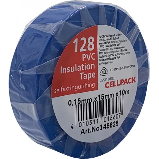 Cellpack TAPE PVC 128 15MMX10M BLAUW