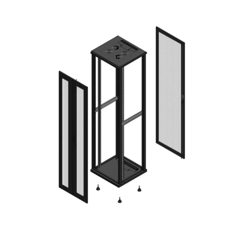 Gigamedia Vloer patchkast AV dubbel PER AR enkel PER EX 19" 47HE 600x600mm Zwart GGM 704766PPDPPSEX