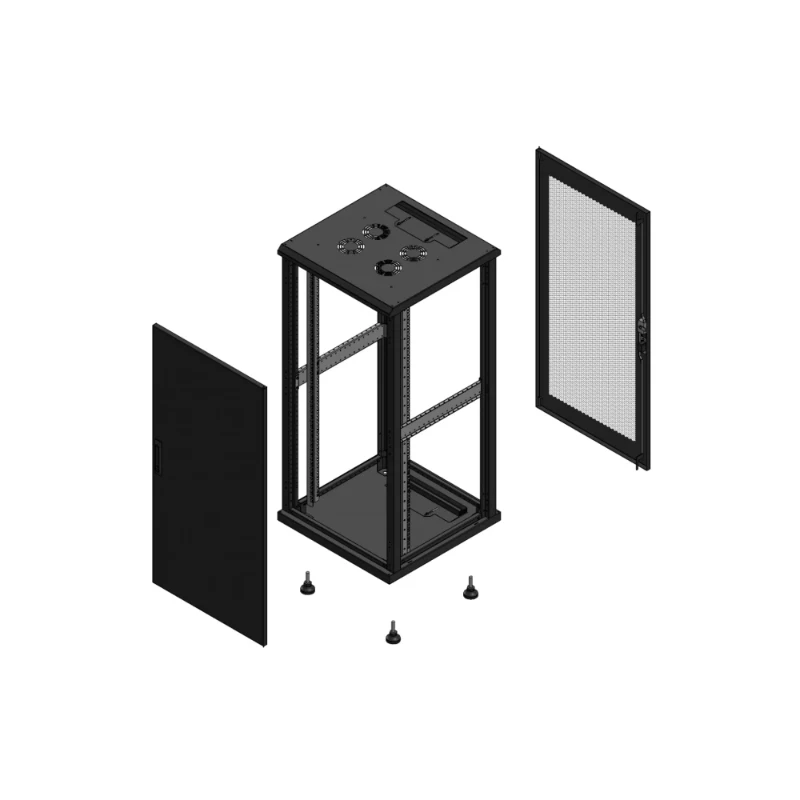 Gigamedia Vloer patchkast AV enkel TOL AR enkel PER EX 19" 26HE 600x600mm Zwart GGM 702666PTSPPSEX