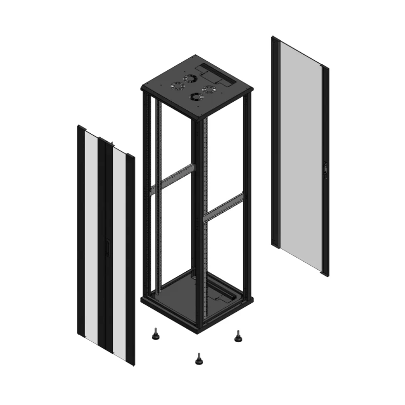 Gigamedia Vloer patchkast AV dubbel VER AR enkel VER EX 19" 42HE 600x600mm Zwart GGM 704266PVDPVSEX