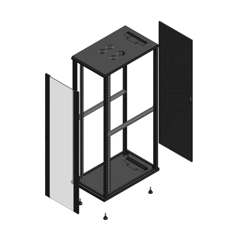 Gigamedia Vloer patchkast AV enkel VER AR enkel TOL EX 19" 42HE 600x1000mm Zwart GGM 7042610PVSPTSEX