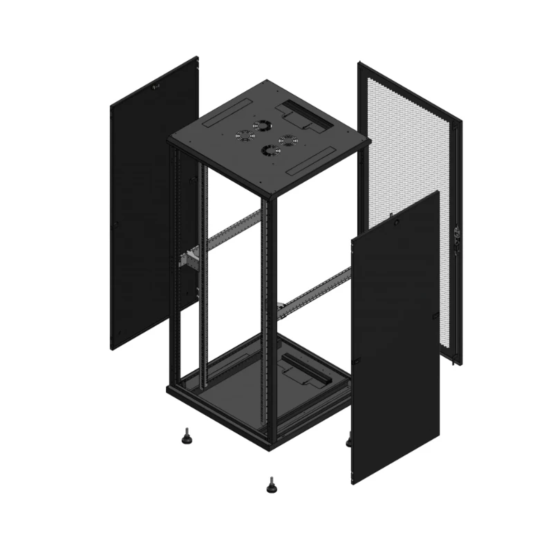 Gigamedia Vloer patchkast SP AR enkel PER 19" 36HE 800x800mm Zwart GGM 703688SPPPS