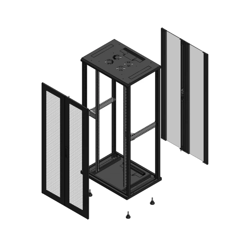 Gigamedia Vloer patchkast AV dubbel PER AR dubbel VER EX 19" 36HE 800x600mm Zwart GGM 703686PPDPVDEX