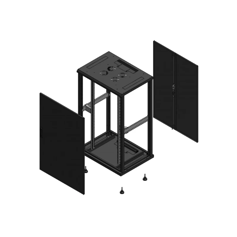 Gigamedia Vloer patchkast AV enkel TOL AR dubbel TOL EX 19" 26HE 800x600mm Zwart GGM 702686PTSPTDEX