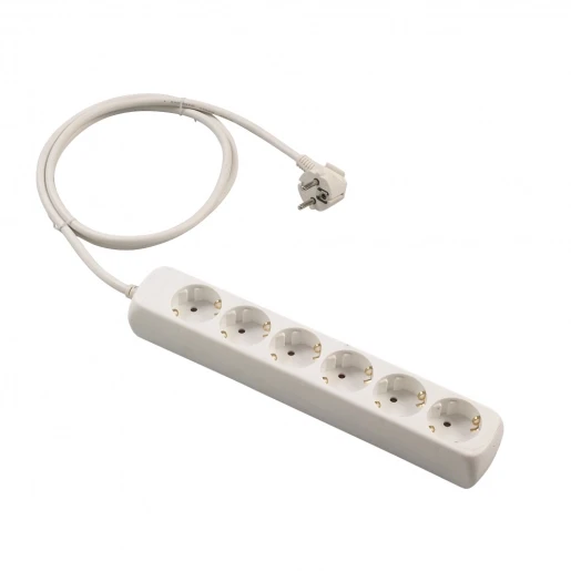 Bizline Tafelcontactdoos 2P+T 6RA 16A IP20 snoer 1.5m BIZ 700994