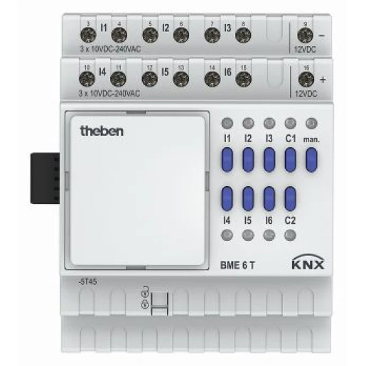 Theben Binaire ingang mix 2 uitbreidingsmodule 6-voudig 8 - 250V AC/DC KNX DIN-rail 4930235