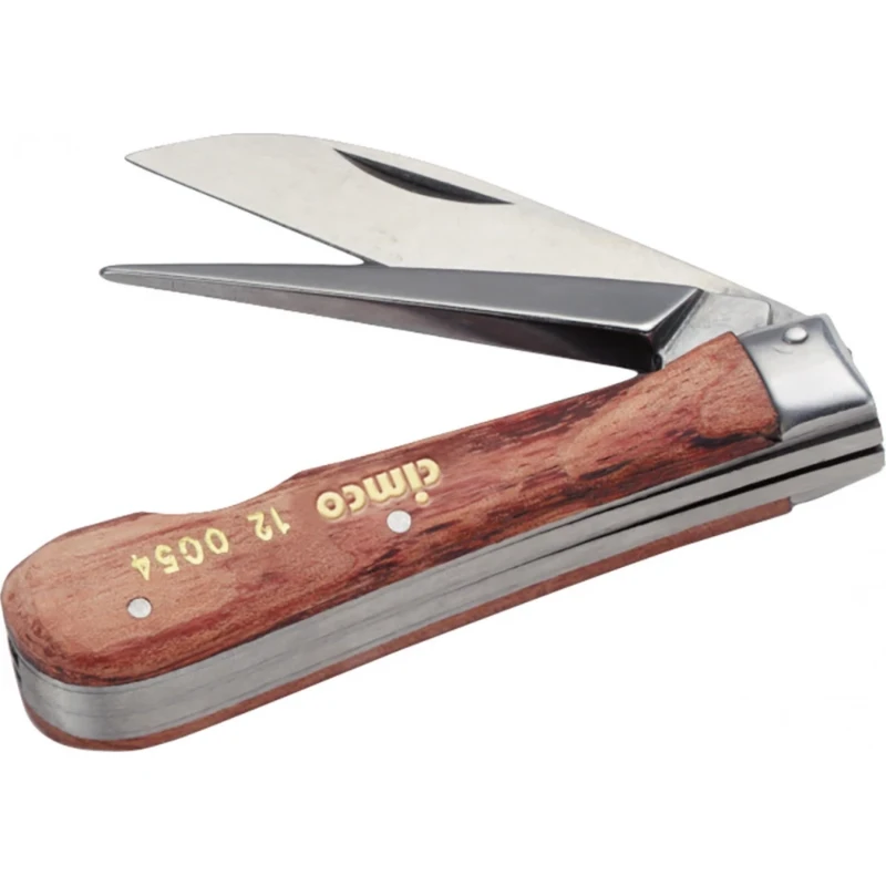 Cimco Kabelmes 2-delig houten heft 165mm Inklapbaar 120054
