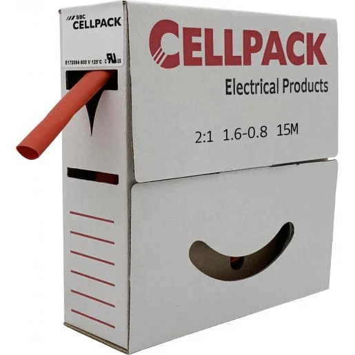Cellpack Krimpkous/afrolbox dunw.krimpverh.2 : 1-sb/1.6-0.8/rood/15m
