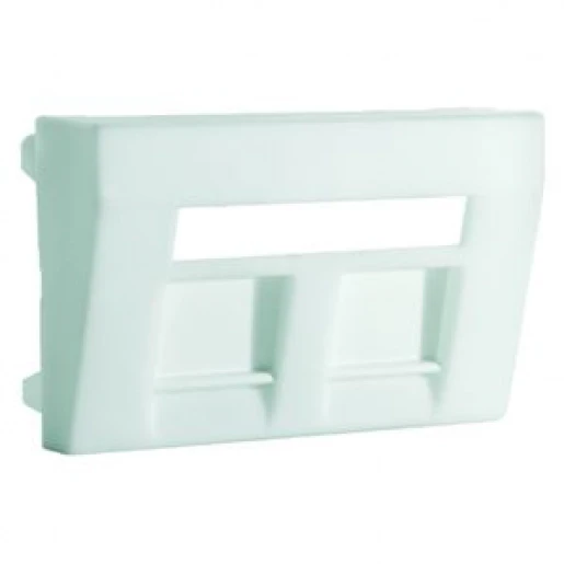 Peha Concept 45 Afdekking inzetstuk transparant Modular-Jack 2 connectoren Met label wit 00424211