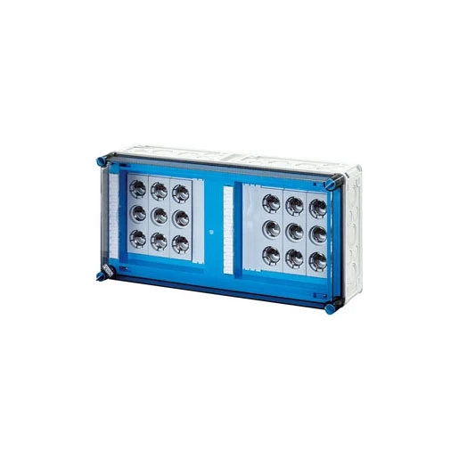 Hensel Enymod Mi Zekeringkast 3P DIII E33 op Rail 630a 5P BM4 Schroefzekering 6x63A 300x600x170mm MI 3482