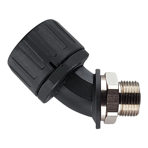Hellermann Tyton KUNSTSTOF KOPPELING MET DRAAIEND BUITENDRAAD 45° IP66 Ø16MM M20