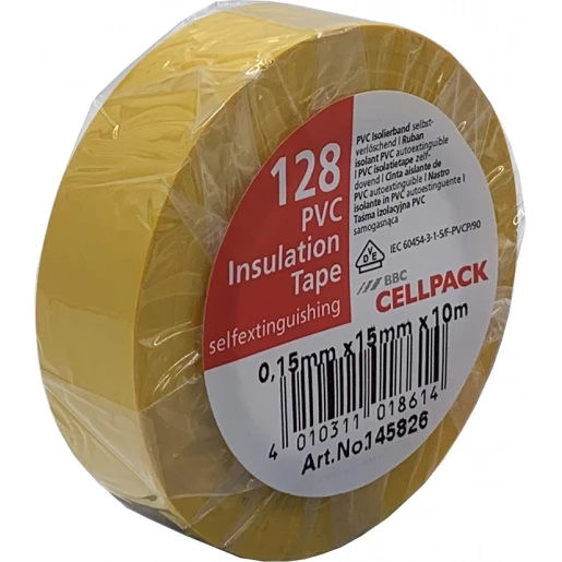 Cellpack TAPE PVC 128 15MMX10M GEEL