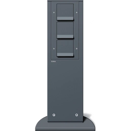 Gira Profiel 55 energiezuil 3x wandcontactdoos ra sh energiezuil 142x75mm 3 contactdozen antraciet IP44 134128