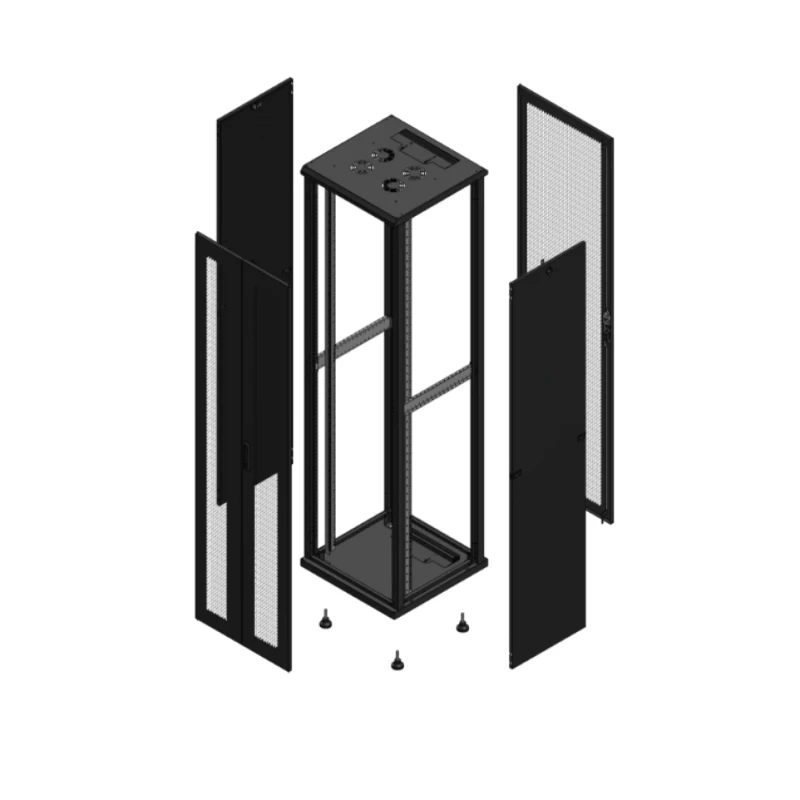 Gigamedia Vloer patchkast AV dubbel PER AR enkel PER 19" 47HE 600x600mm Zwart GGM 704766PPDPPS