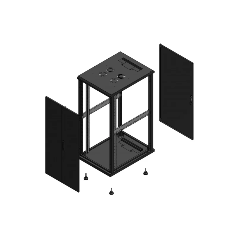 Gigamedia Vloer patchkast AV dubbel TOL AR enkel TOL EX 19" 26HE 600x800mm Zwart GGM 702668PTDPTSEX