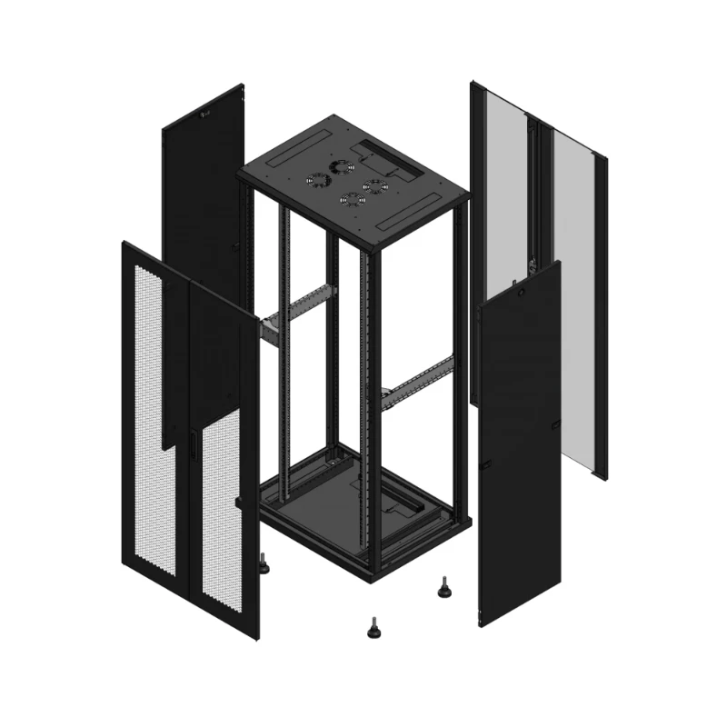Gigamedia Vloer patchkast AV dubbel PER AR dubbel VER 19" 36HE 800x600mm Zwart GGM 703686PPDPVD
