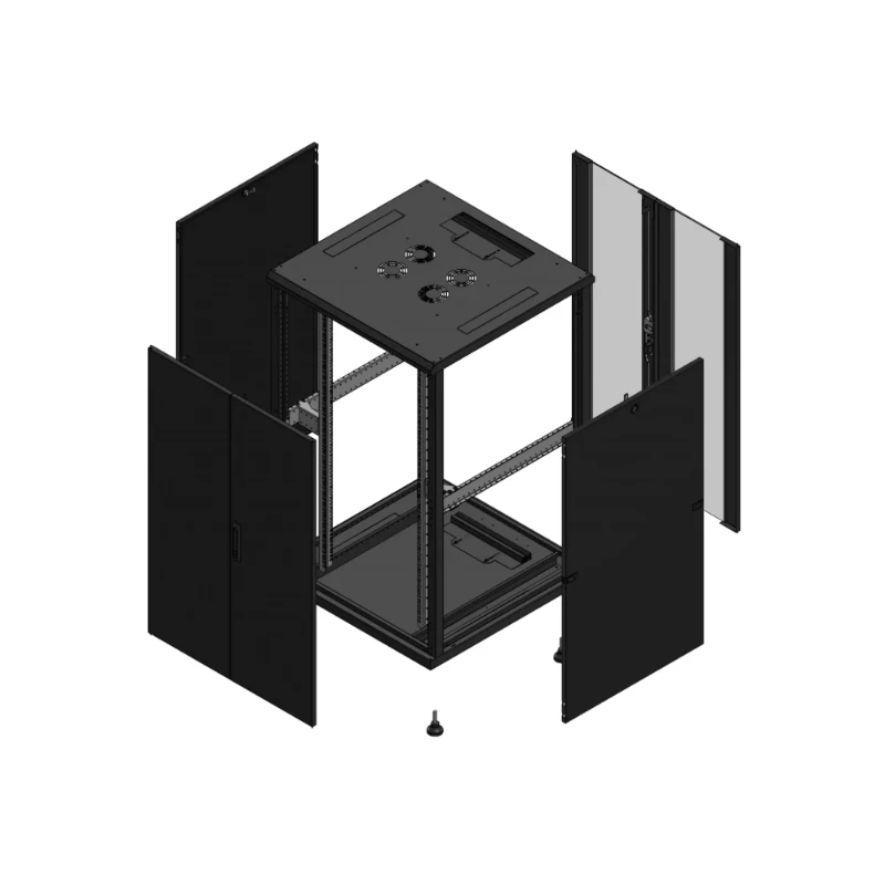 Gigamedia Vloer patchkast AV dubbel TOL AR dubbel VER 19" 26HE 800x800mm Zwart GGM 702688PTDPVD