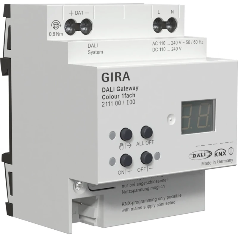 Gira dali gateway kleur 1-voudig din-rail knx secure Dimbaar Dali 211100