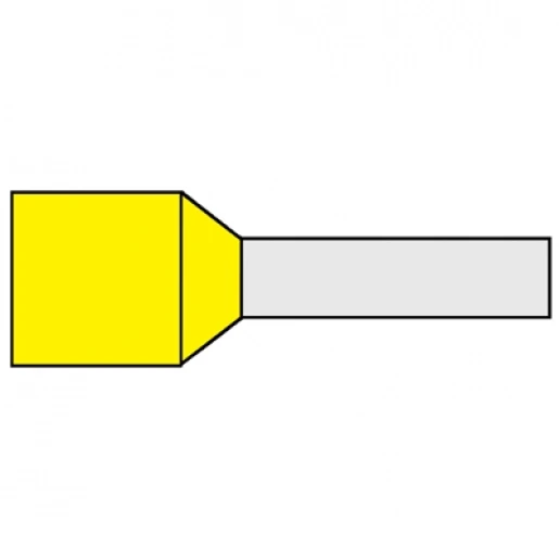 Klemko adereindhuls 0,25mm² 8mm Geïsoleerd Geel