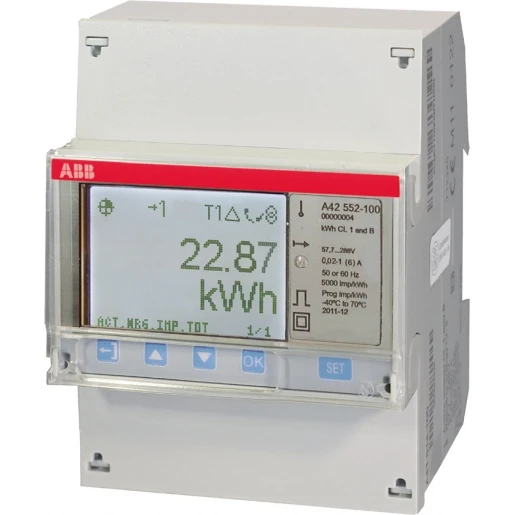 ABB ENERGIEMETER 1 FASE INDIRECT 6A 57-288V AC KLASSE C 4 I/O MID IMPOR