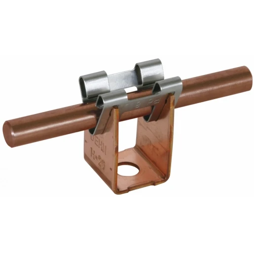 Dehn Conductor holder dehngrip cu f.rd 8mm h 20mm with fixing bore 7.8mm