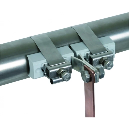 Dehn Pipe clamp f.hazardous areas d300-500mm w.terminal clamp m10 cu/gal