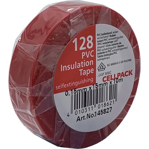 Cellpack TAPE PVC 128 15MMX10M ROOD