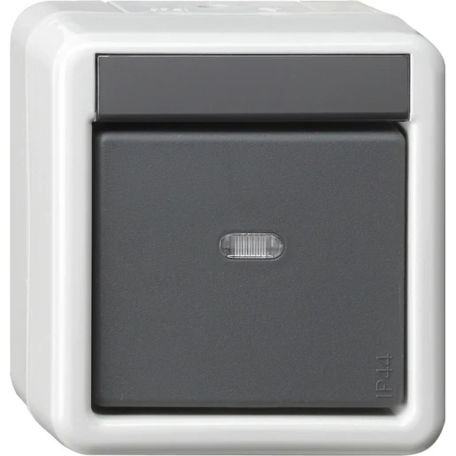 Gira KNX drukc.-BA 1-v ctrl.v. + 2-punts SW opbouw grijs