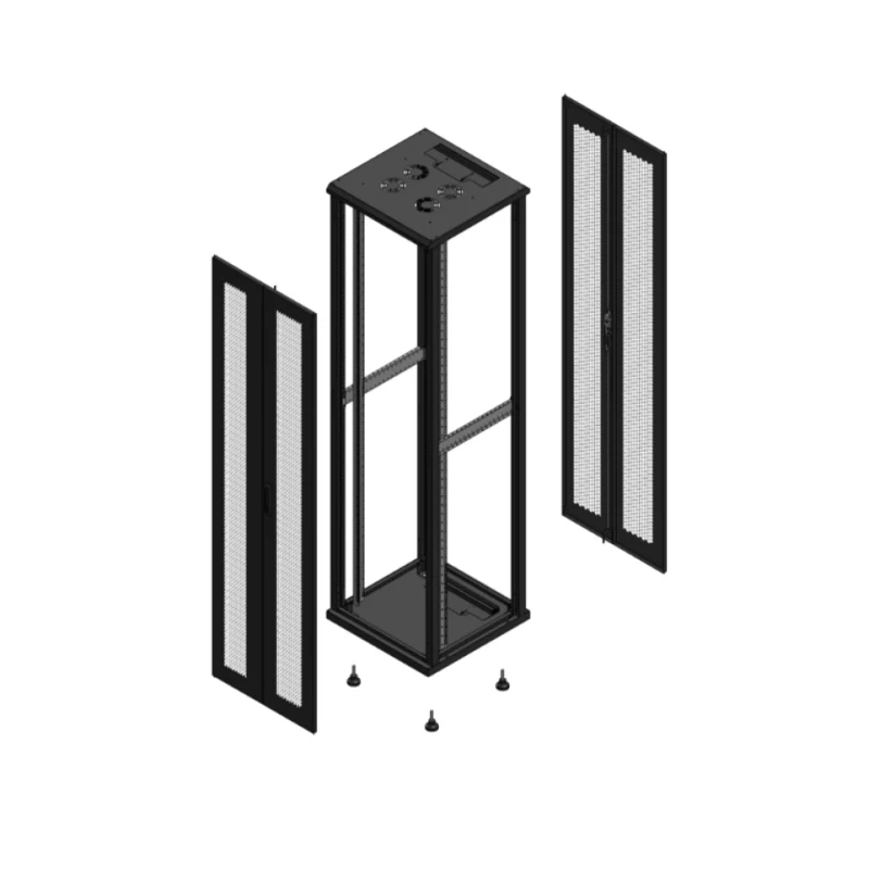 Gigamedia Vloer patchkast AV dubbel PER AR dubbel PER EX 19" 47HE 600x600mm Zwart GGM 704766PPDPPDEX
